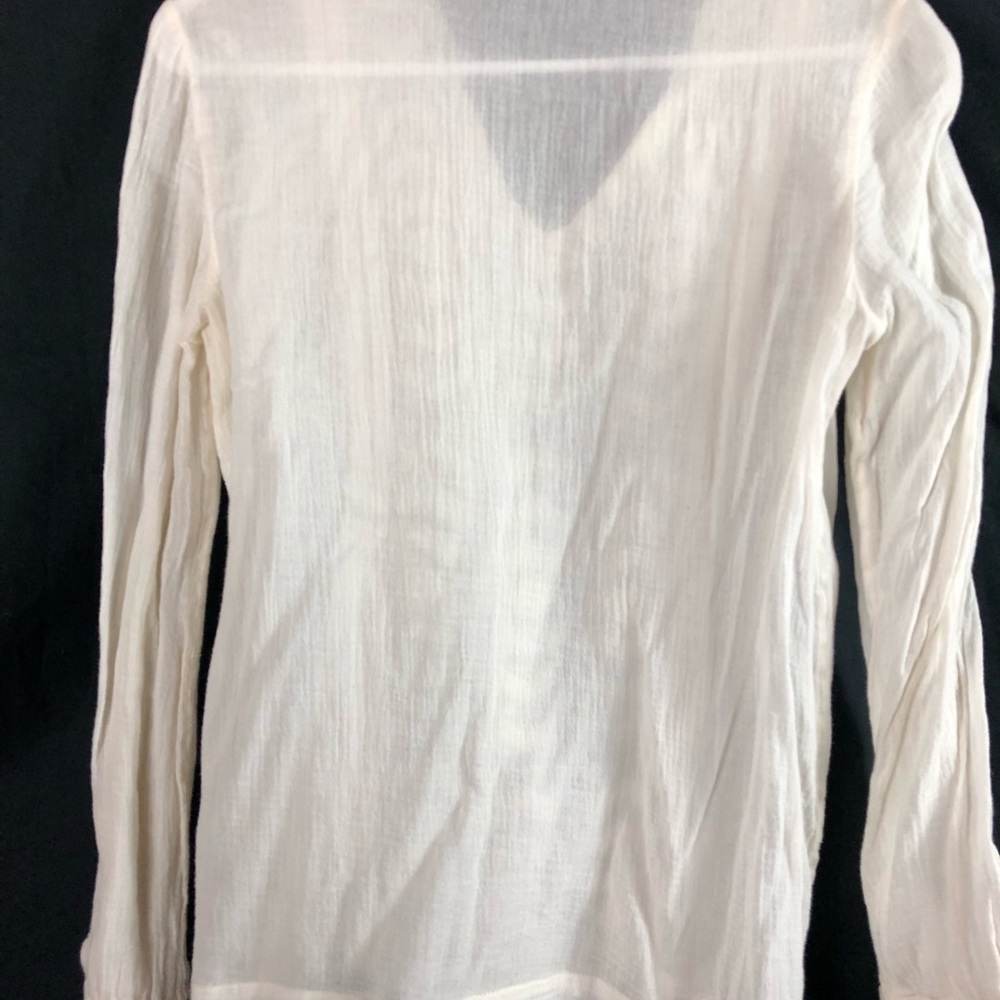 Madewell Cream Embroidered Lightweight Long Sleeve Blouse - Picture 3 of 4